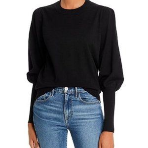 Minnie Rose Black Bishop Sleeve Sweater Sz S